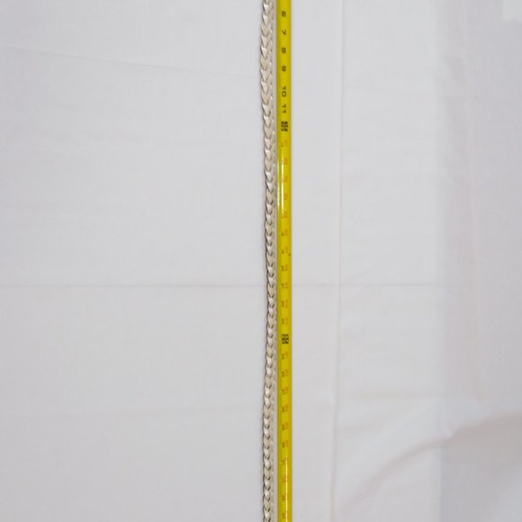 White Braided Belt Size 3 Durable Faux Leather Stylish Addition to Any Outfit - Picture 10 of 12